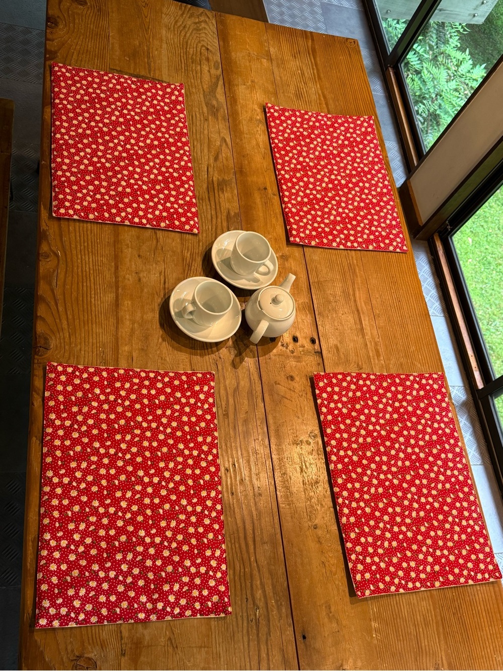 Handmade Daisy Print Placemats Set of 4 Cottagecore Farmhouse - Picture 8 of 9